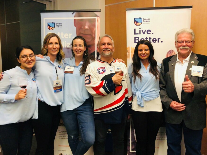 Members of the Brooks Region team launch the new brand at the EDA 2019 conference.